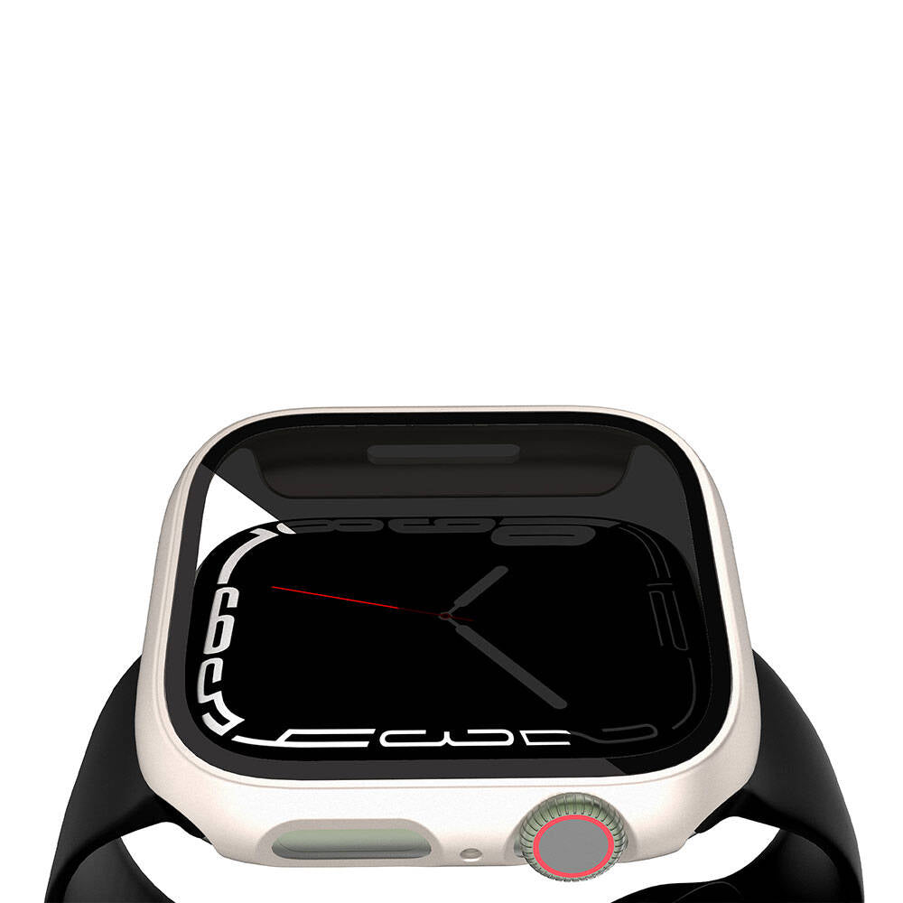 Apple Watch 7 41mm Sert PC Kasa ve Privacy Hayalet Ekran Koruyucu Zore Watch Gard 32 Siyah