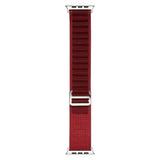 Apple Watch 7 41mm Zore Band-74 Hasır Kordon Koyu Kırmızı