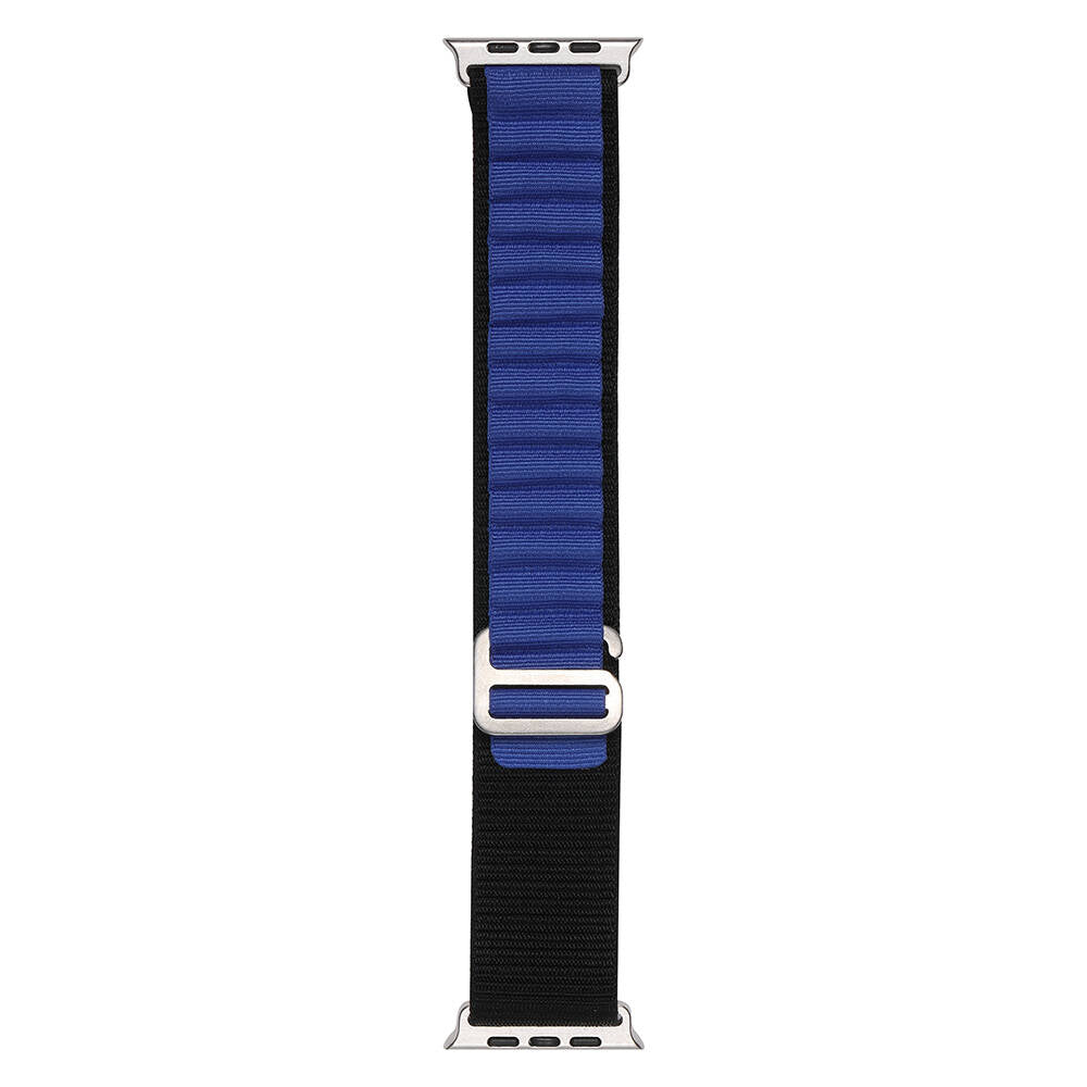 Apple Watch 7 41mm Zore Band-74 Hasır Kordon Siyah-Mavi