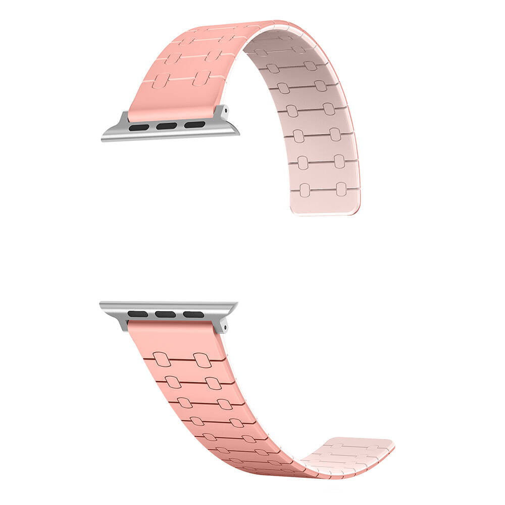 Apple Watch 7 41mm Zore KRD-111 Çizgili Desenli Silikon Kordon Siyah