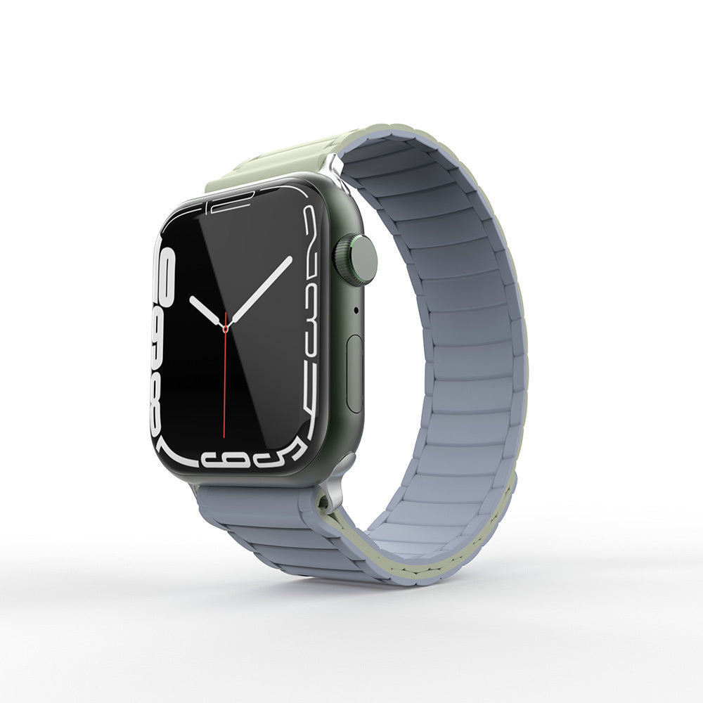 Apple Watch 7 41mm Zore KRD-122 Silikon Kordon Strap Kayış Siyah-Yeşil