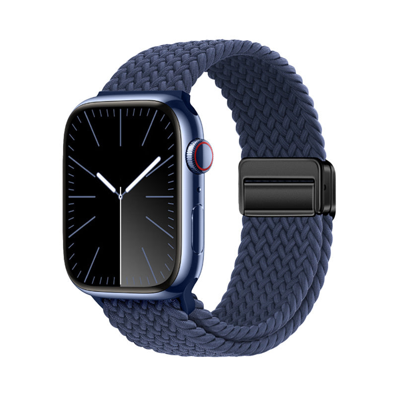 Apple Watch 7 41mm Zore KRD-134 Örgü Tasarımlı Hasır Kordon Strap Kayış Mor