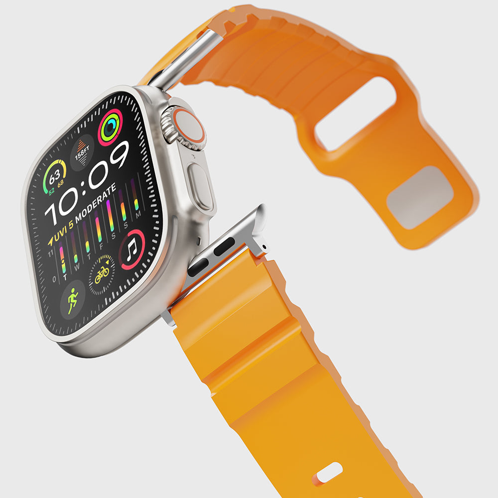 Apple Watch 7 41mm Zore KRD-143 Silikon Kordon Turuncu