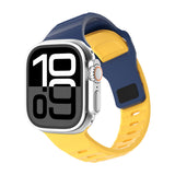 Apple Watch 7 41mm Zore KRD-160 Silikon Kordon Strap Kayış Lacivert-Sarı