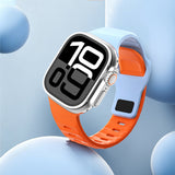 Apple Watch 7 41mm Zore KRD-160 Silikon Kordon Strap Kayış Mavi-Turuncu
