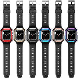 Apple Watch 7 41mm Zore KRD-88 Sert PC Kasa Koruyuculu Silikon Kordon Siyah