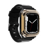 Apple Watch 7 41mm Zore KRD-88 Sert PC Kasa Koruyuculu Silikon Kordon Mavi