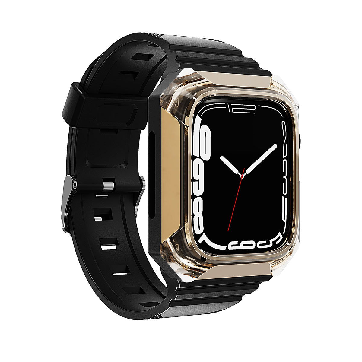 Apple Watch 7 41mm Zore KRD-88 Sert PC Kasa Koruyuculu Silikon Kordon Mavi