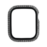 Apple Watch 7 41mm Zore Watch Gard 24 Kenarları Taşlı Sert PC Kasa Ve Ekran Koruyucu Gümüş