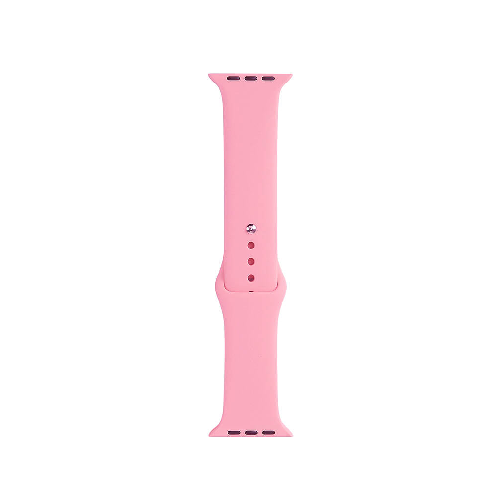 Apple Watch 7 45mm Band Serisi Klasik Kordon Silikon Strap Kayış Pembe