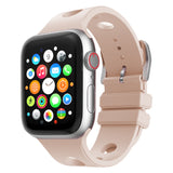 Apple Watch 7 45mm Delikli Tasarım Zore KRD-147 Silikon Kordon Beyaz