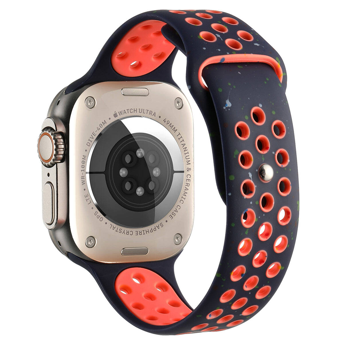 Apple Watch 7 45mm Kordon Yeni Seri 2023 KRD-02 Silikon Strap Kayış Krem