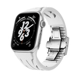 Apple Watch 7 45mm KRD-127 Metal Tokalı Silikon Kordon Kırmızı