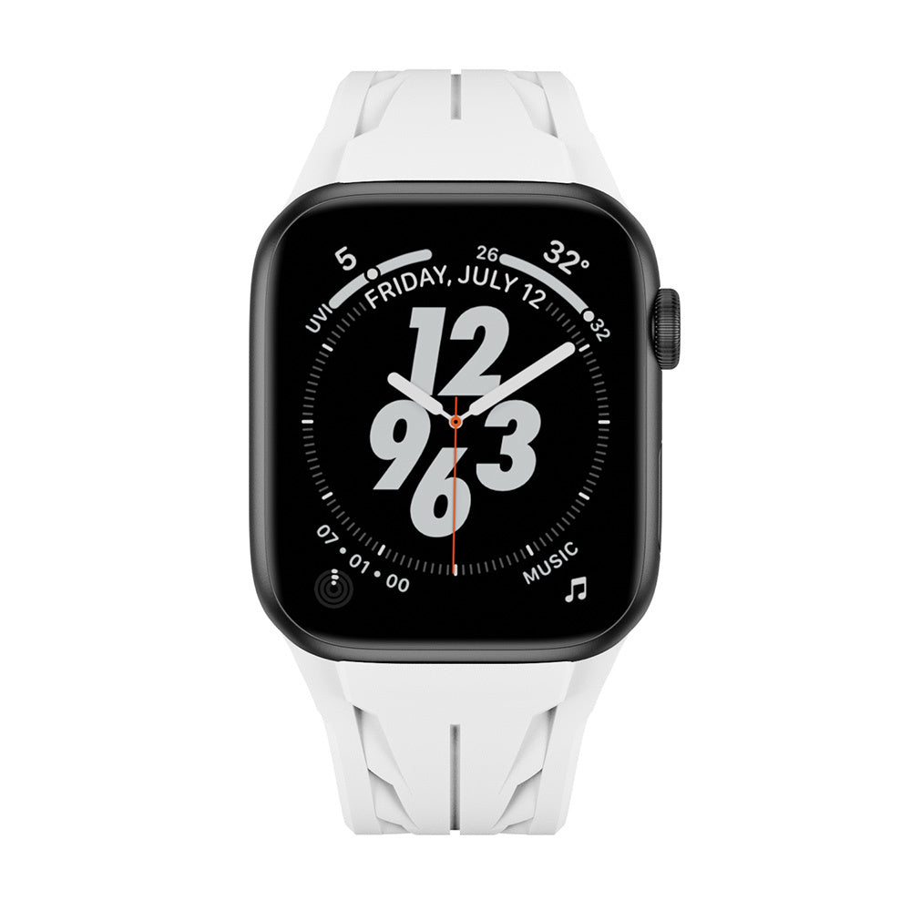Apple Watch 7 45mm KRD-127 Metal Tokalı Silikon Kordon Kırmızı
