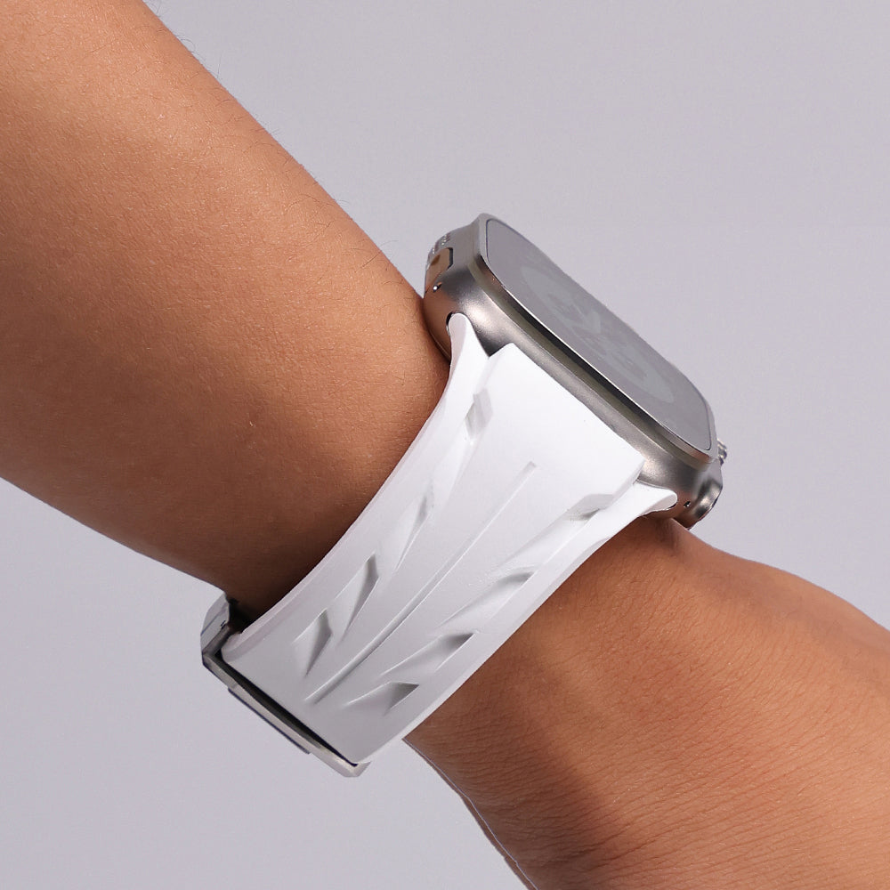 Apple Watch 7 45mm KRD-127 Metal Tokalı Silikon Kordon Kırmızı