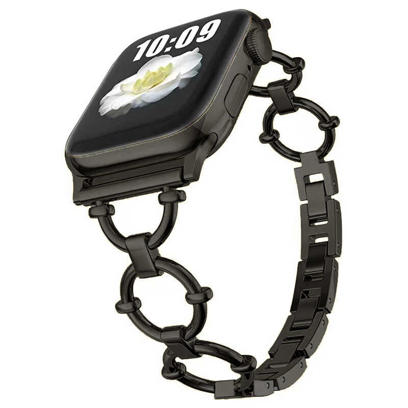 Apple Watch 7 45mm KRD-56 Metal Kordon Siyah