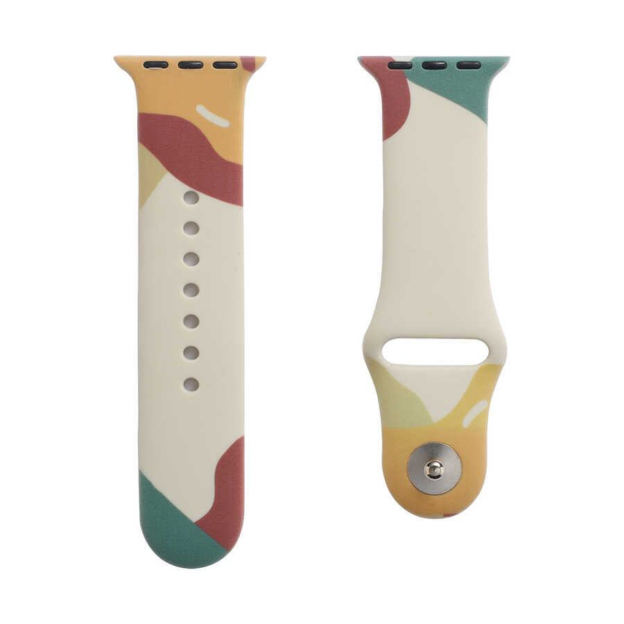 Apple Watch 7 45mm KRD-62 Silikon Kordon Rouge Powder