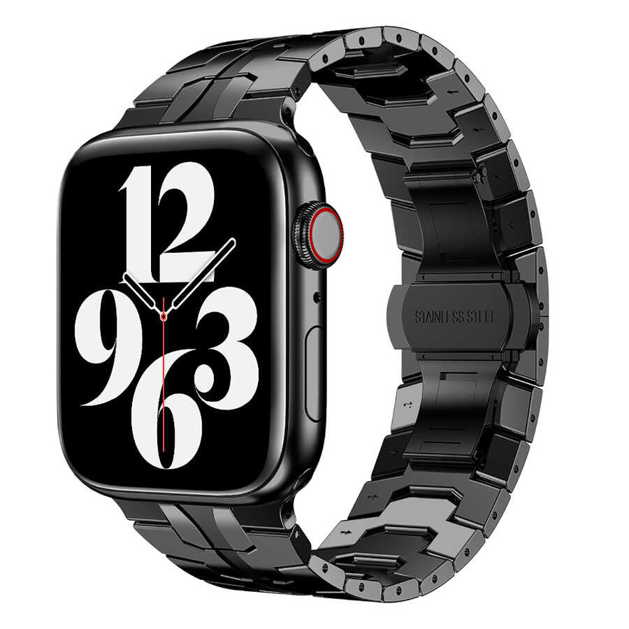 Apple Watch 7 45mm KRD-63 Metal Kordon Siyah