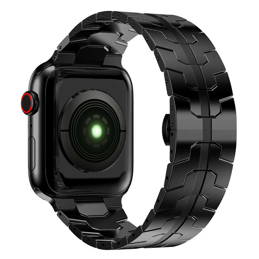 Apple Watch 7 45mm KRD-63 Metal Kordon Siyah
