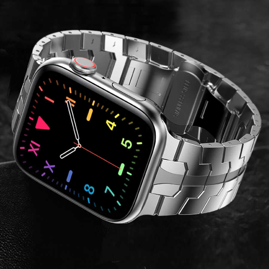 Apple Watch 7 45mm KRD-63 Metal Kordon Siyah