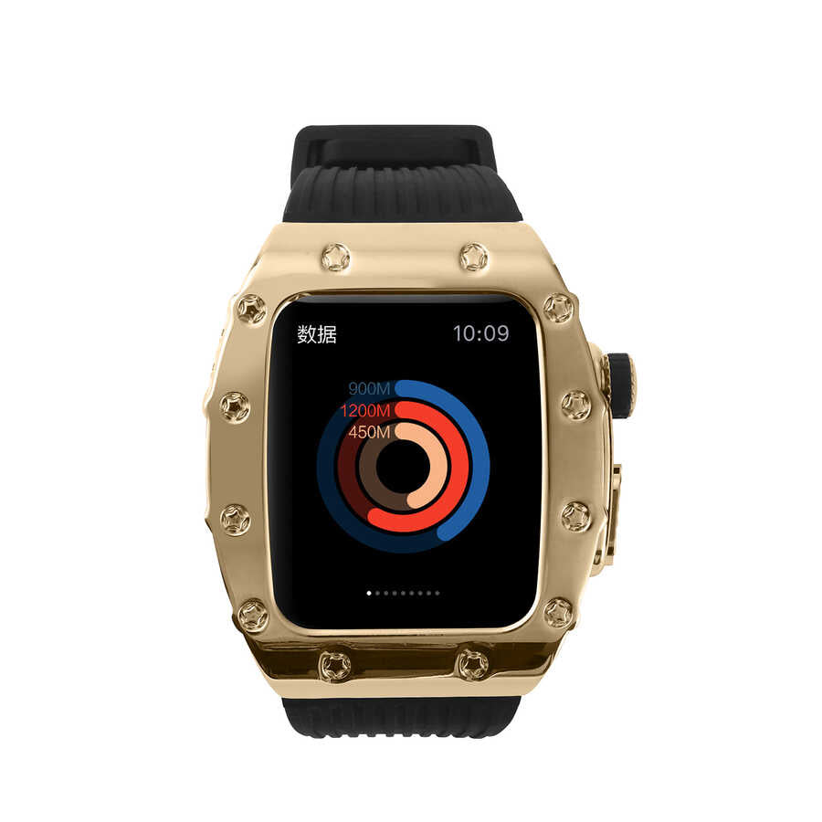 Apple Watch 7 45mm KRD-65 Kordon Beyaz-Siyah
