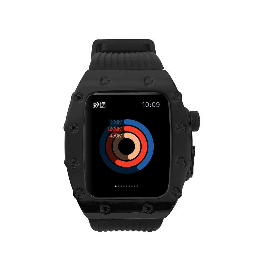 Apple Watch 7 45mm KRD-65 Kordon Beyaz-Siyah