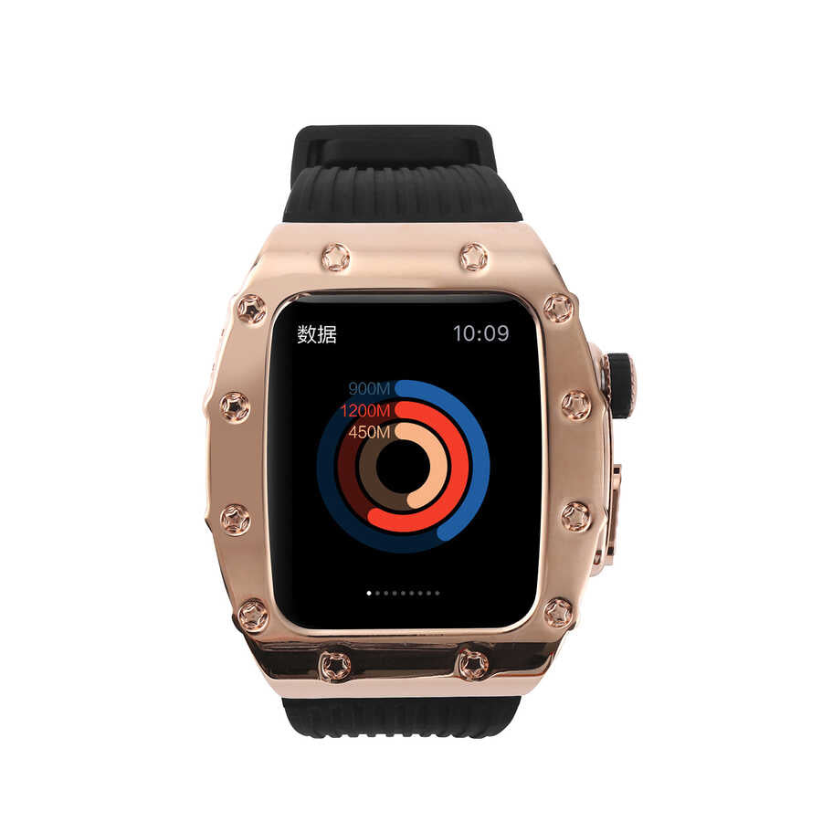 Apple Watch 7 45mm KRD-65 Kordon Beyaz-Siyah