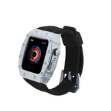 Apple Watch 7 45mm KRD-65 Kordon Siyah-Gümüş