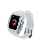 Apple Watch 7 45mm KRD-65 Kordon Beyaz-Gümüş
