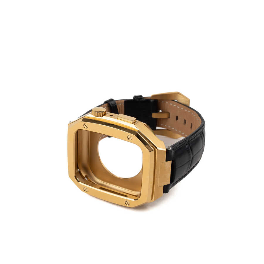 Apple Watch 7 45mm KRD-67 Kordon Siyah-Rose Gold