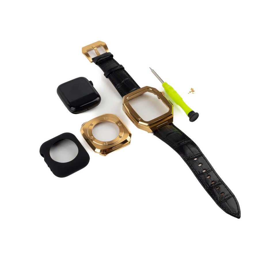Apple Watch 7 45mm KRD-67 Kordon Beyaz-Gümüş