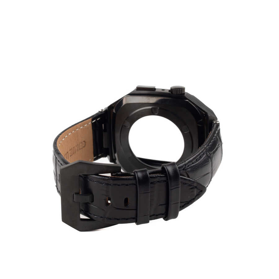 Apple Watch 7 45mm KRD-67 Kordon Siyah-Rose Gold