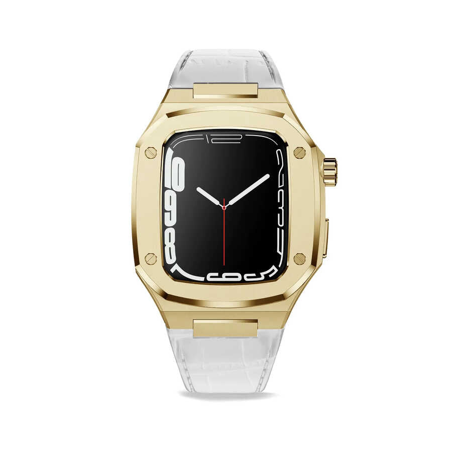 Apple Watch 7 45mm KRD-67 Kordon Beyaz-Gold