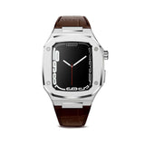 Apple Watch 7 45mm KRD-67 Kordon Kahverengi-Gümüş