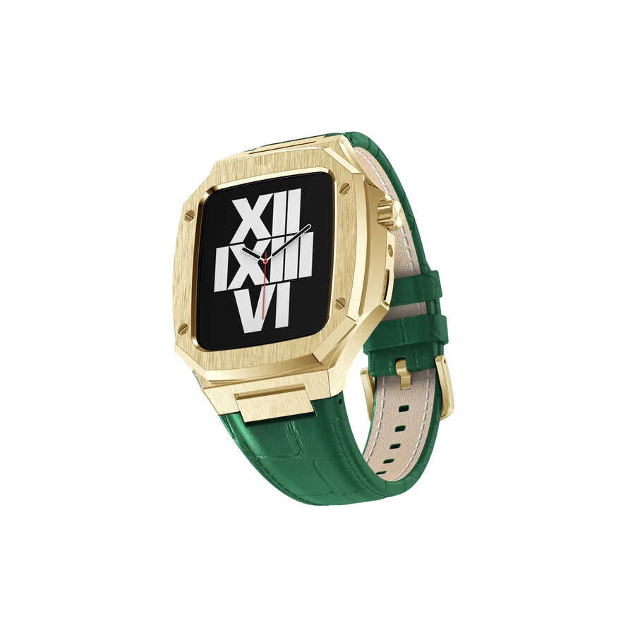 Apple Watch 7 45mm KRD-67 Kordon Kahverengi-Gümüş