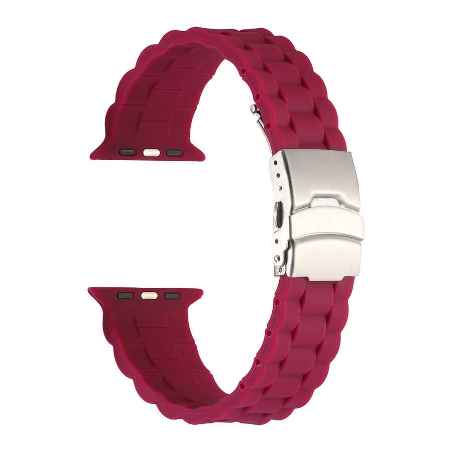 Apple Watch 7 45mm KRD-72 Silikon Kordon Pembe