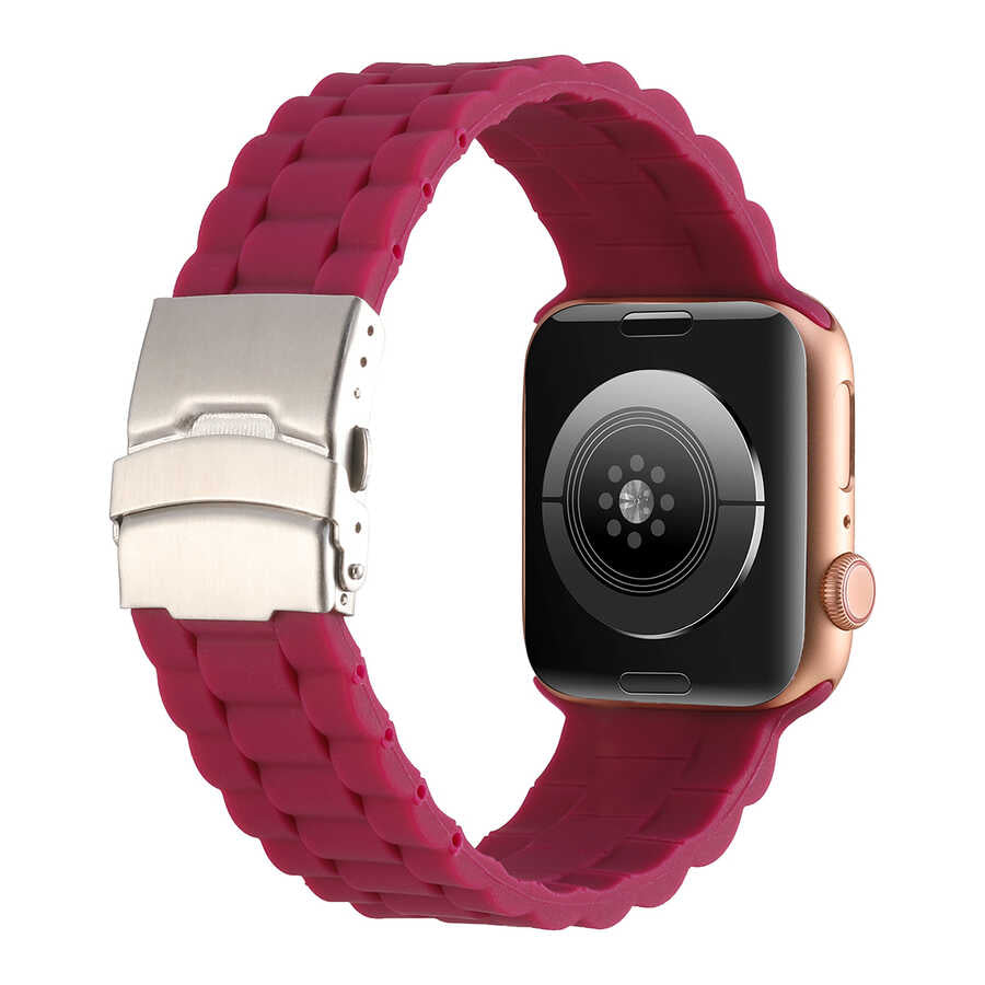 Apple Watch 7 45mm KRD-72 Silikon Kordon Pembe
