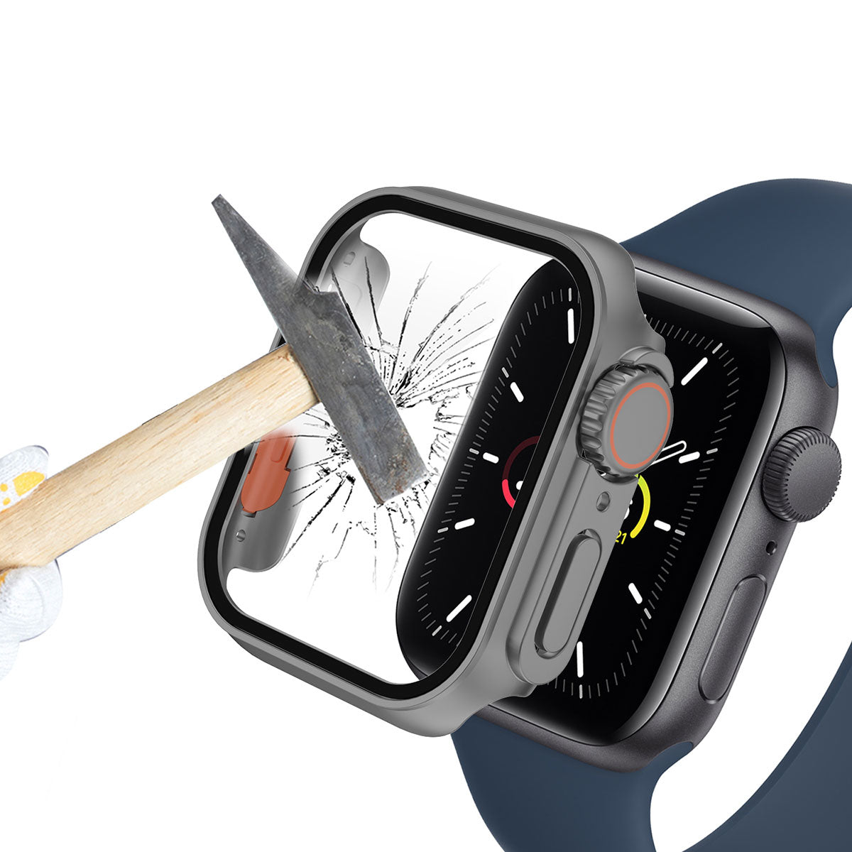 Apple Watch 7-8 45mm - Watch Ultra 49mm Kasa Dönüştürücü ve Ekran Koruyucu Zore Watch Gard 26 Gümüş