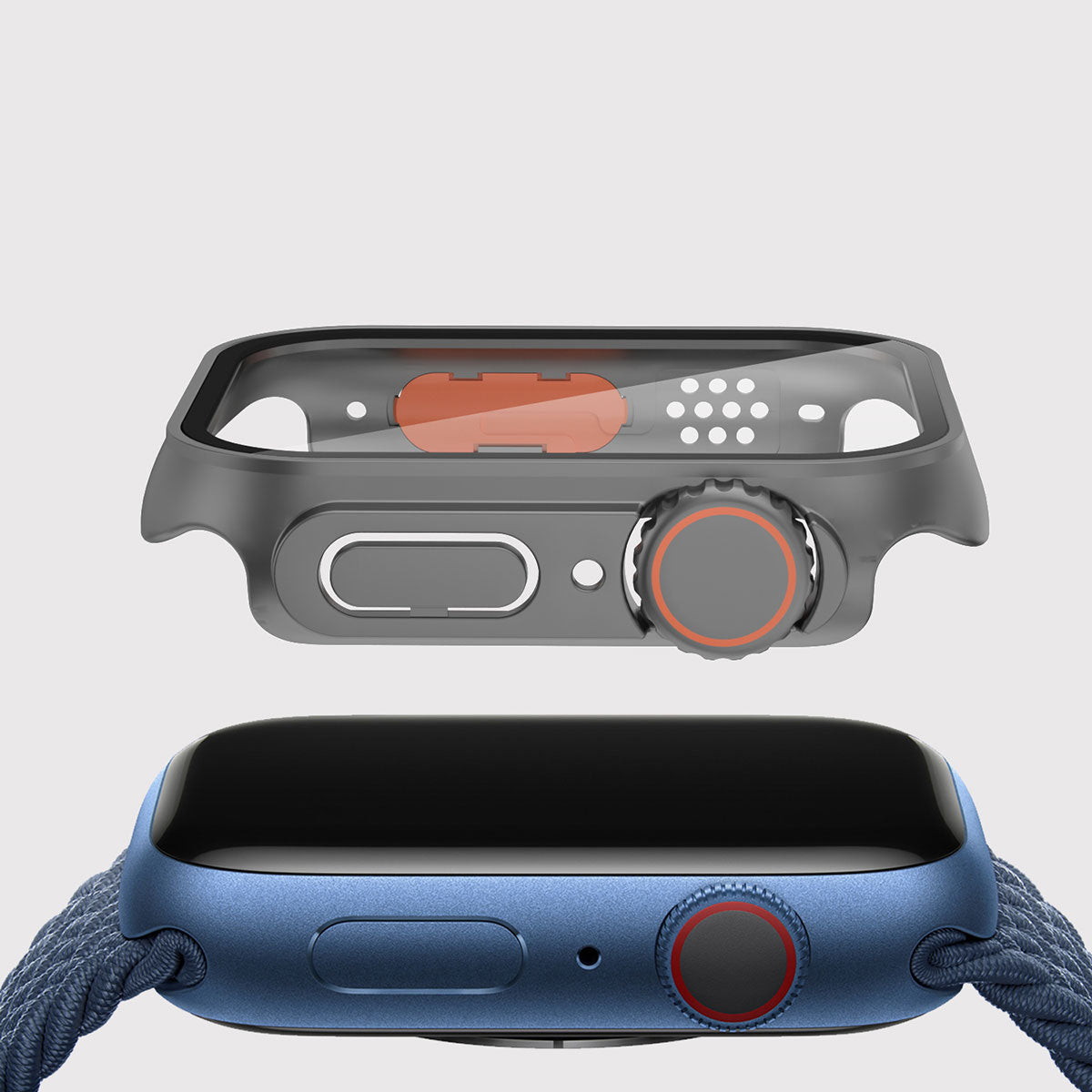 Apple Watch 7-8 45mm - Watch Ultra 49mm Kasa Dönüştürücü ve Ekran Koruyucu Zore Watch Gard 26 Gümüş
