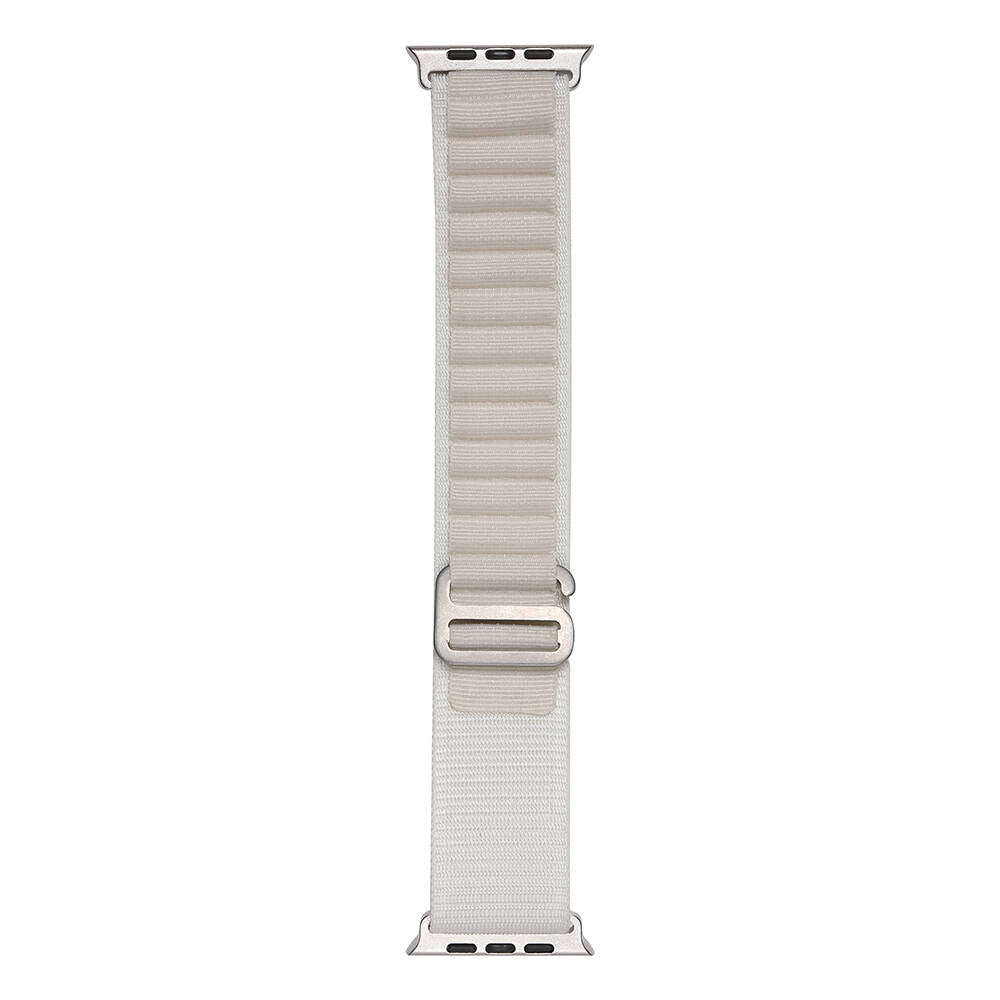 Apple Watch 7 45mm Zore Band-74 Hasır Kordon Starlight