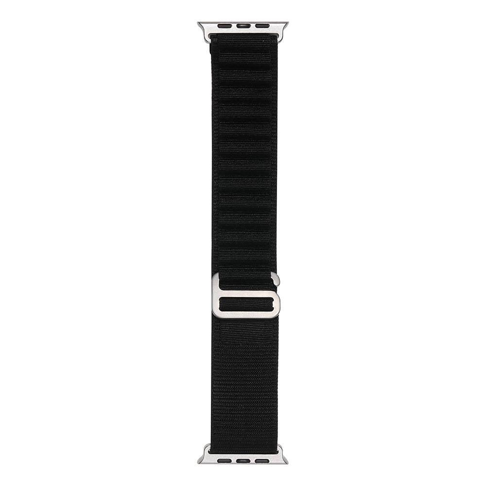 Apple Watch 7 45mm Zore Band-74 Hasır Kordon Siyah