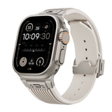 Apple Watch 7 45mm Zore KRD-113 Spor Görünümlü Silikon Kordon Beyaz