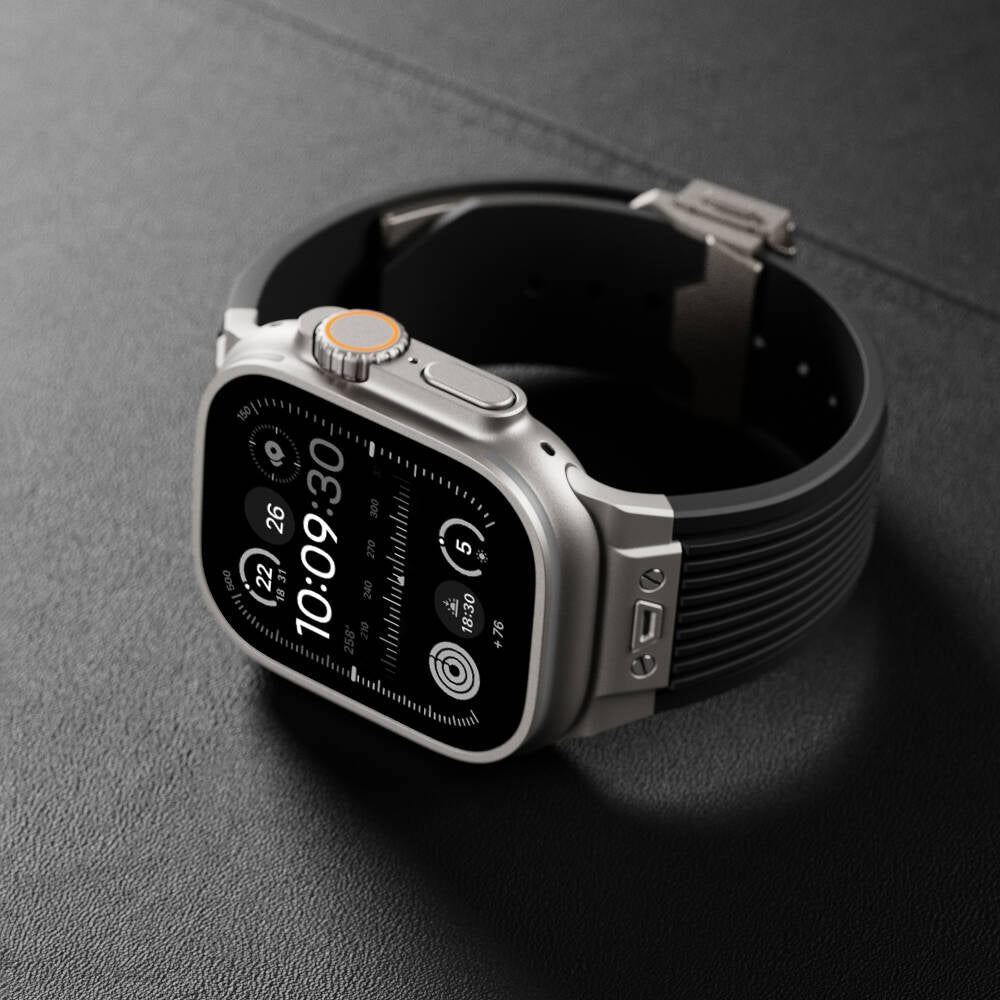 Apple Watch 7 45mm Zore KRD-113 Spor Görünümlü Silikon Kordon Beyaz