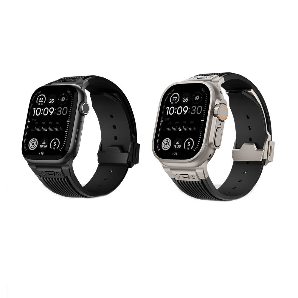 Apple Watch 7 45mm Zore KRD-113 Spor Görünümlü Silikon Kordon Starlight