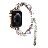 Apple Watch 7 45mm Zore KRD-115 Renkli Taş Tasarımlı Kordon Lila