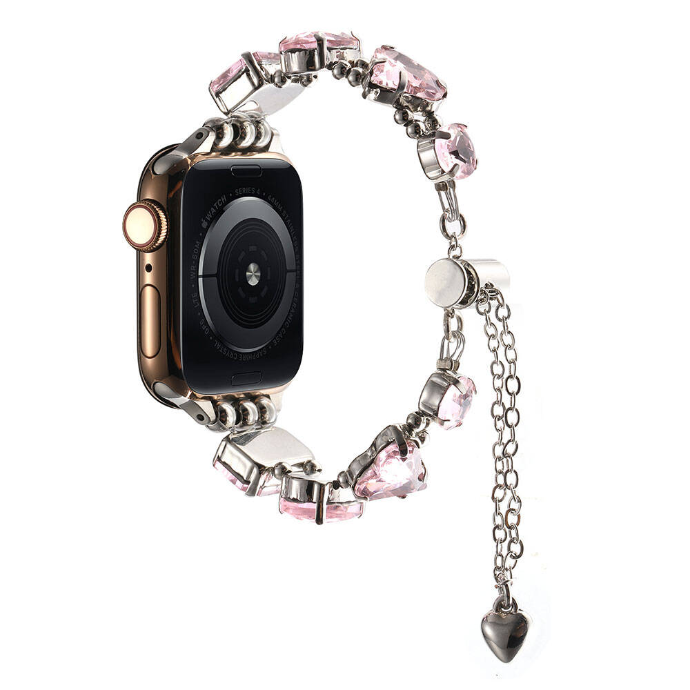 Apple Watch 7 45mm Zore KRD-115 Renkli Taş Tasarımlı Kordon Colorful