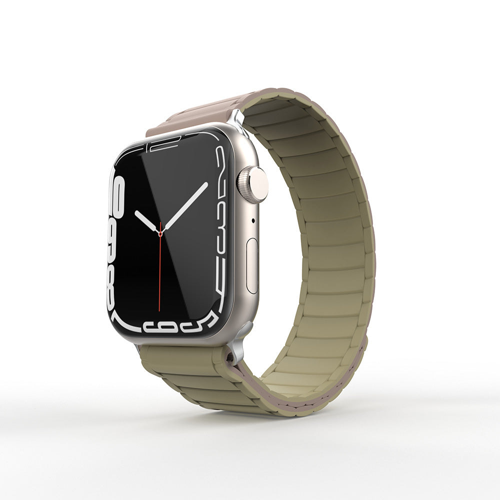 Apple Watch 7 45mm Zore KRD-122 Silikon Kordon Strap Kayış Siyah-Turuncu