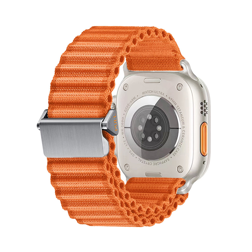 Apple Watch 7 45mm Zore KRD-123 Naylon Kumaş Hasır Örgülü Kordon Yeşil