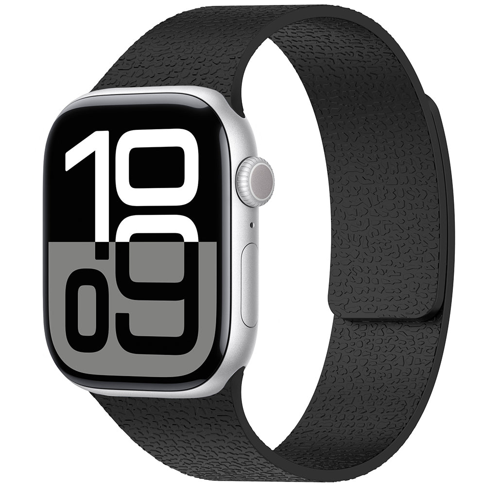 Apple Watch 7 45mm Zore KRD-136 Kabartma Desenli Silikon Kordon Gri