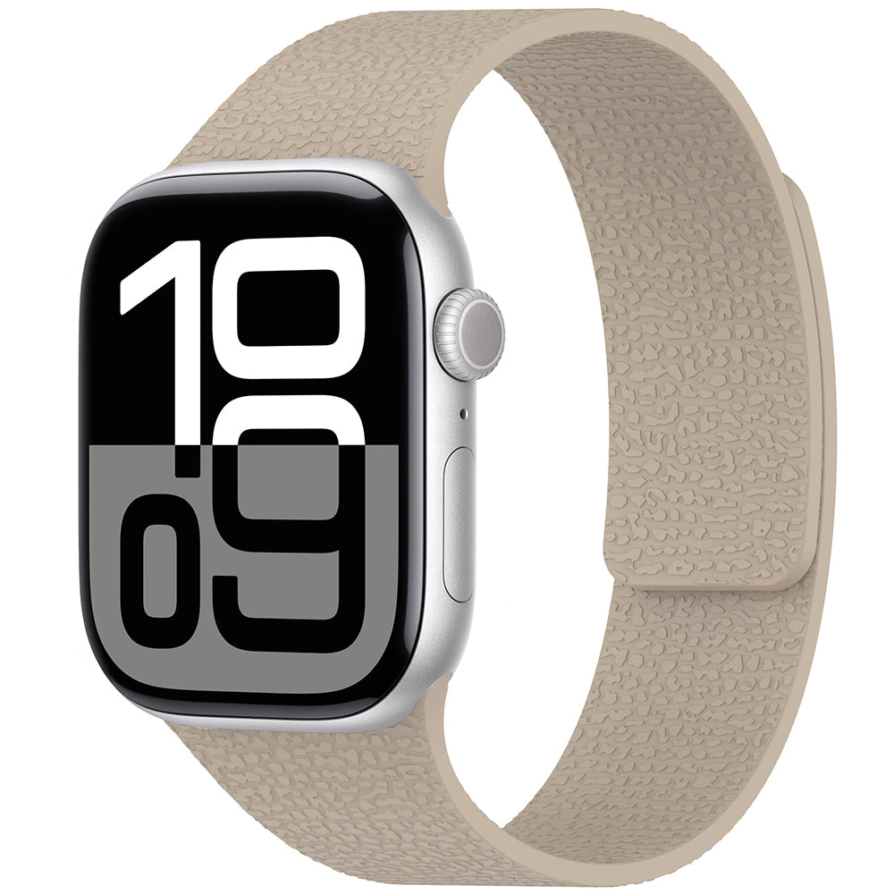 Apple Watch 7 45mm Zore KRD-136 Kabartma Desenli Silikon Kordon Cocao